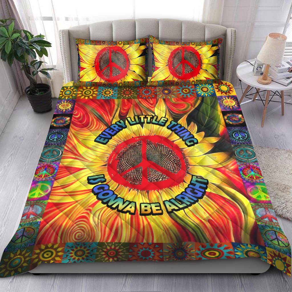 Hippie Every Little Thing Is Gonna Be Alright Sunflower - Quilt Bedding Set QB05282002S-TA-Quilt-TA-King-Vibe Cosy™