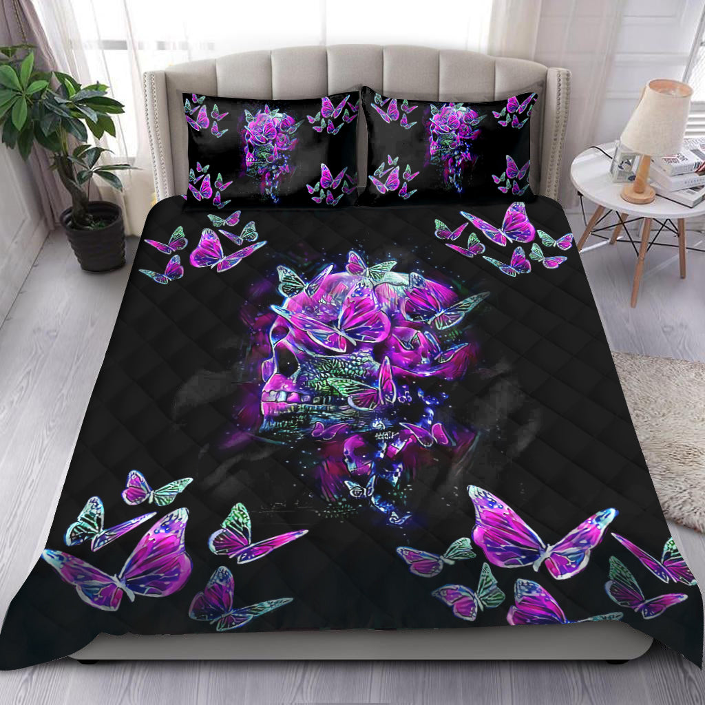 Quilt bedding set love skull QB05192003S PL-Bedding Set-PL8386-Twin-Vibe Cosy™