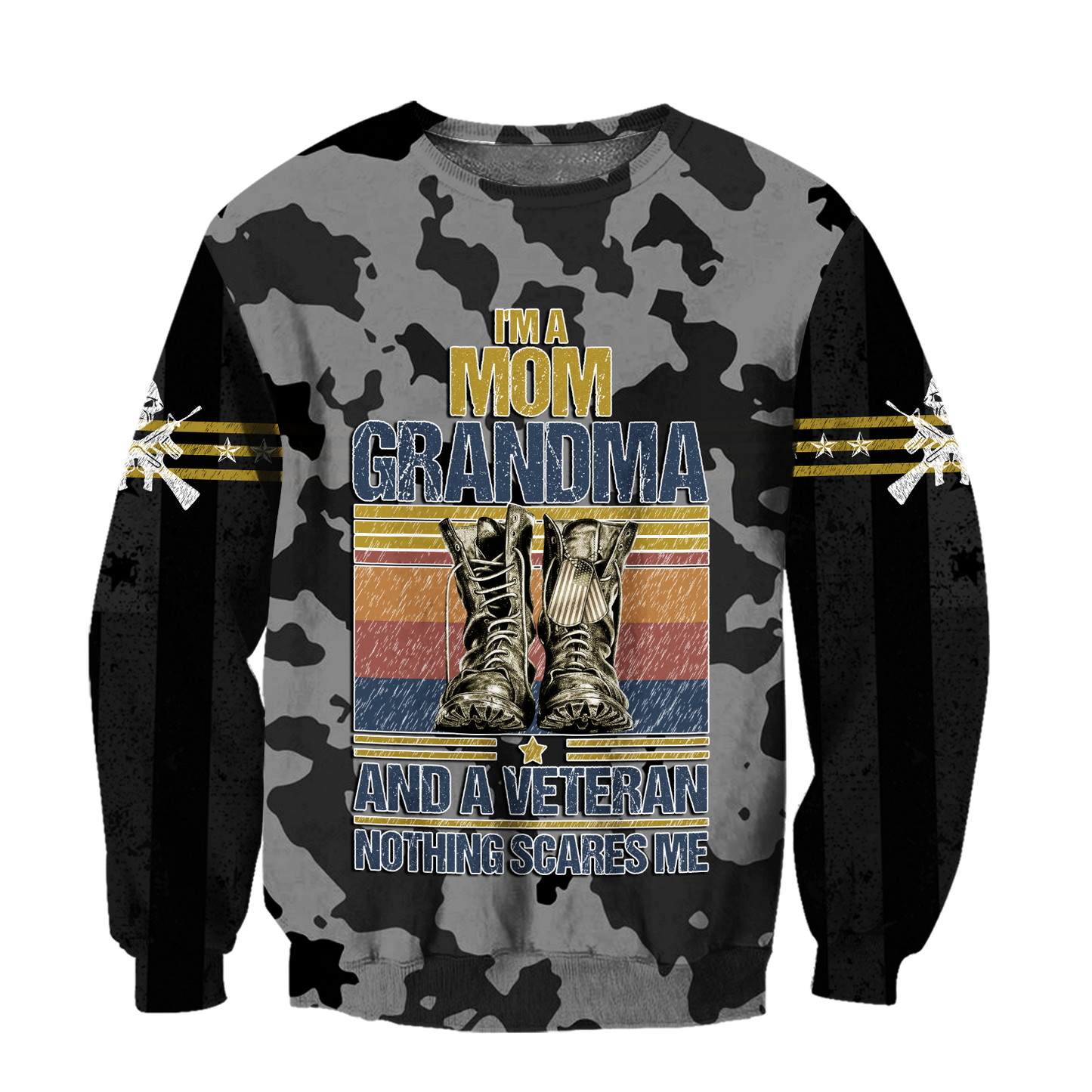 I'm a Mom Grandma and a veteran 3d all over printed shirts for men and women MH190520S-Apparel-Huyencass-Sweat Shirt-S-Vibe Cosy™