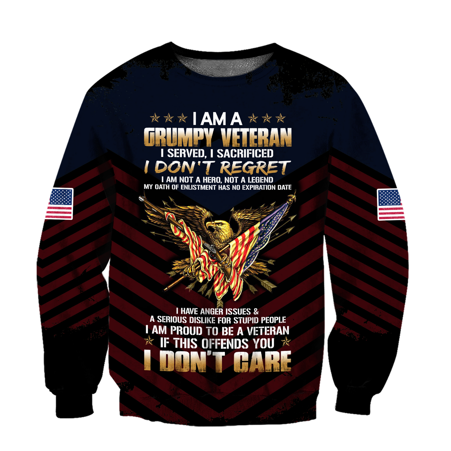 I am a Grumpy Veteran 3D all over printed shirts for men and women MH2005201-Apparel-Huyencass-Sweat Shirt-S-Vibe Cosy™