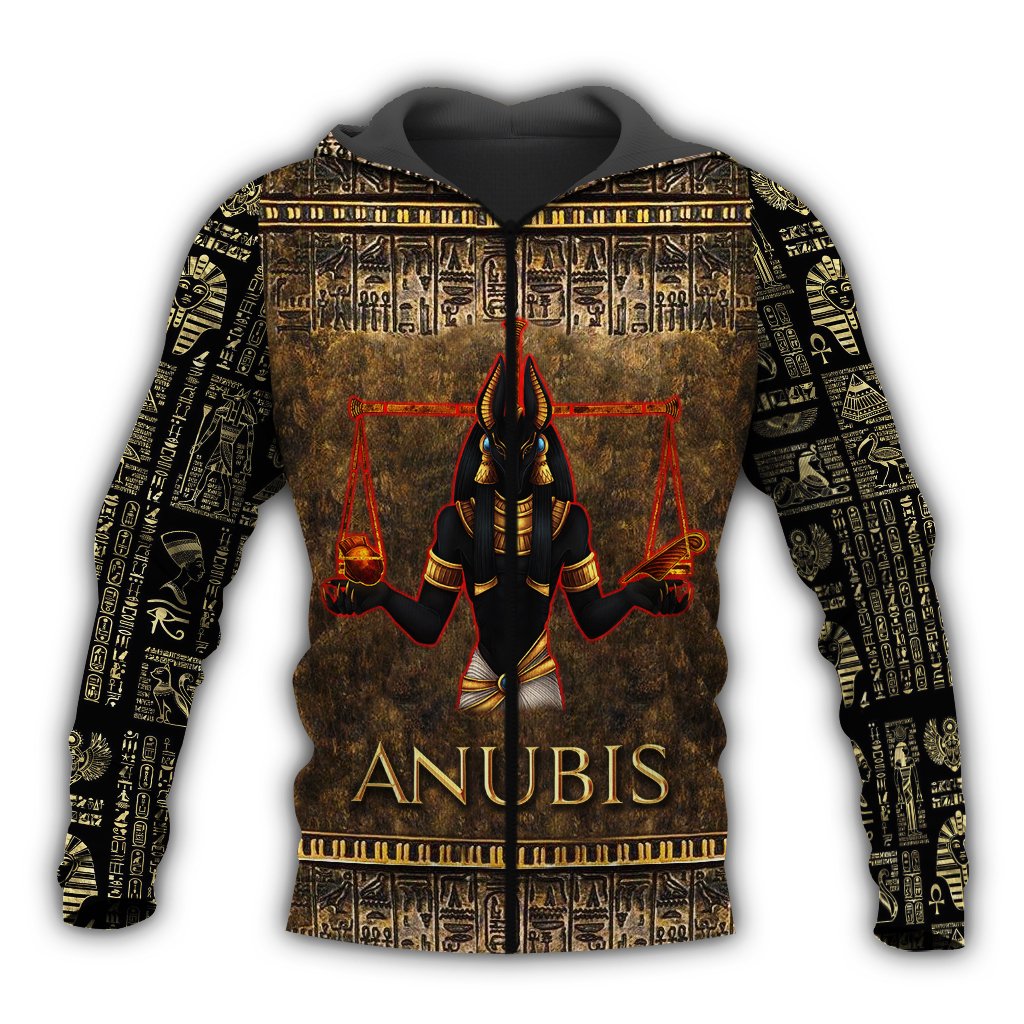 Ancient Egypt Anubis 3D All Over Printed Clothes Hoodie MP030304-Apparel-MP-Zipped Hoodie-S-Vibe Cosy™