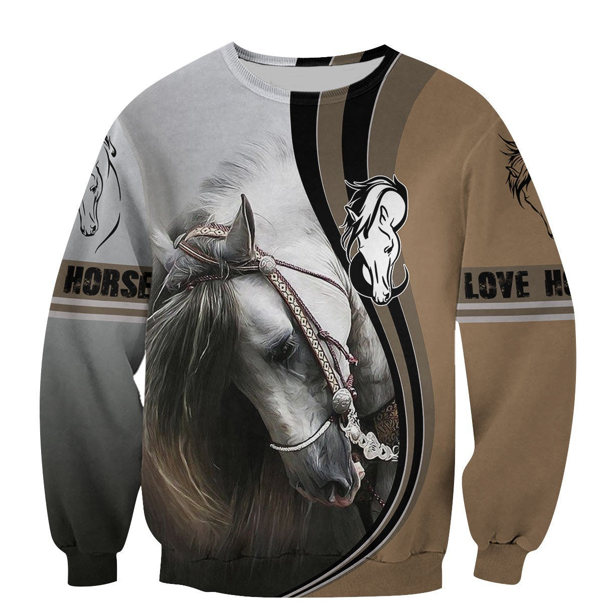 Love Horse 3D All Over Printed Shirts MP050402-Apparel-MP-Sweatshirts-S-Vibe Cosy™