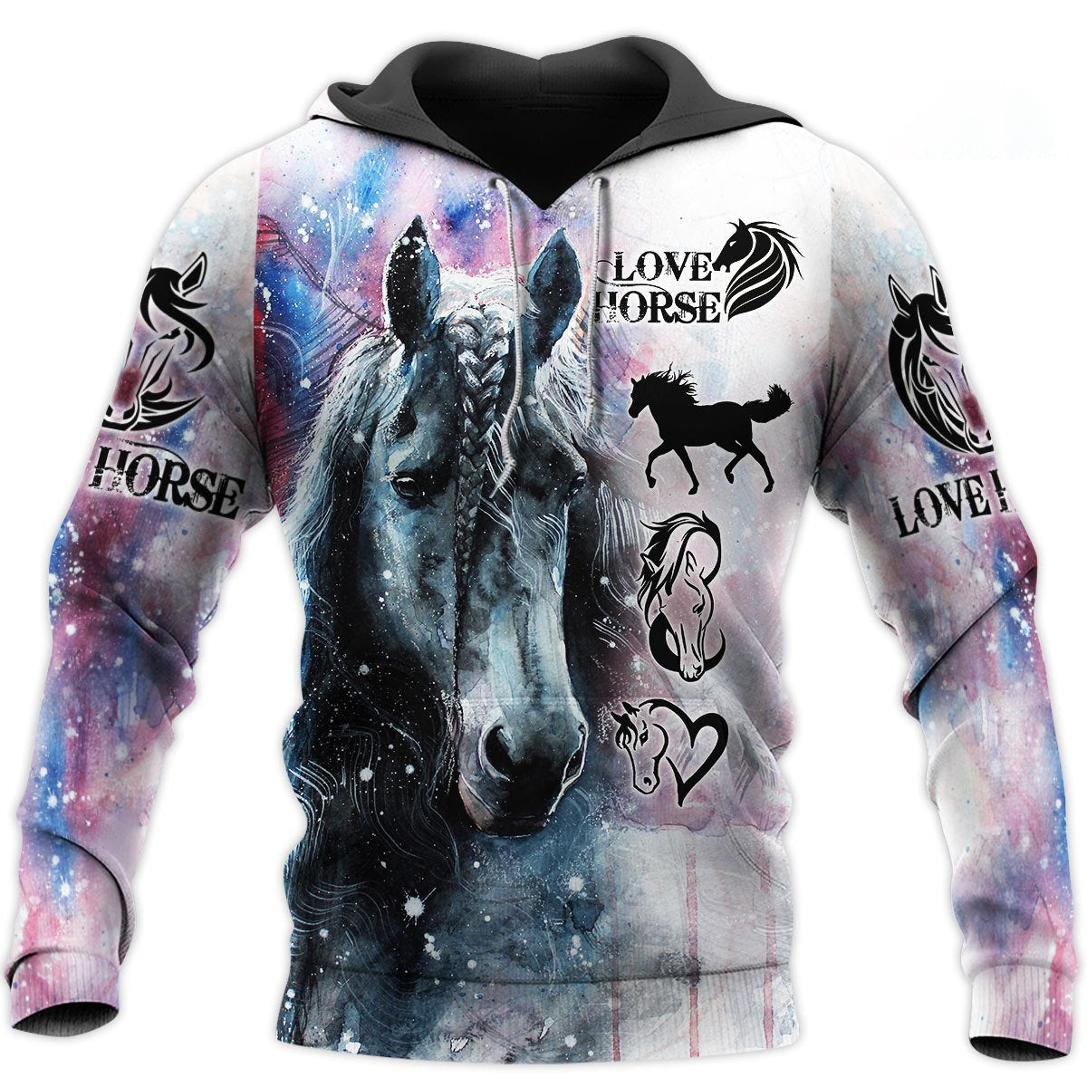 Love Beautiful Winter Horse Art 3D All Over Printed Shirt Hoodie For Men And Women MP050403-Apparel-MP-Hoodie-S-Vibe Cosy™
