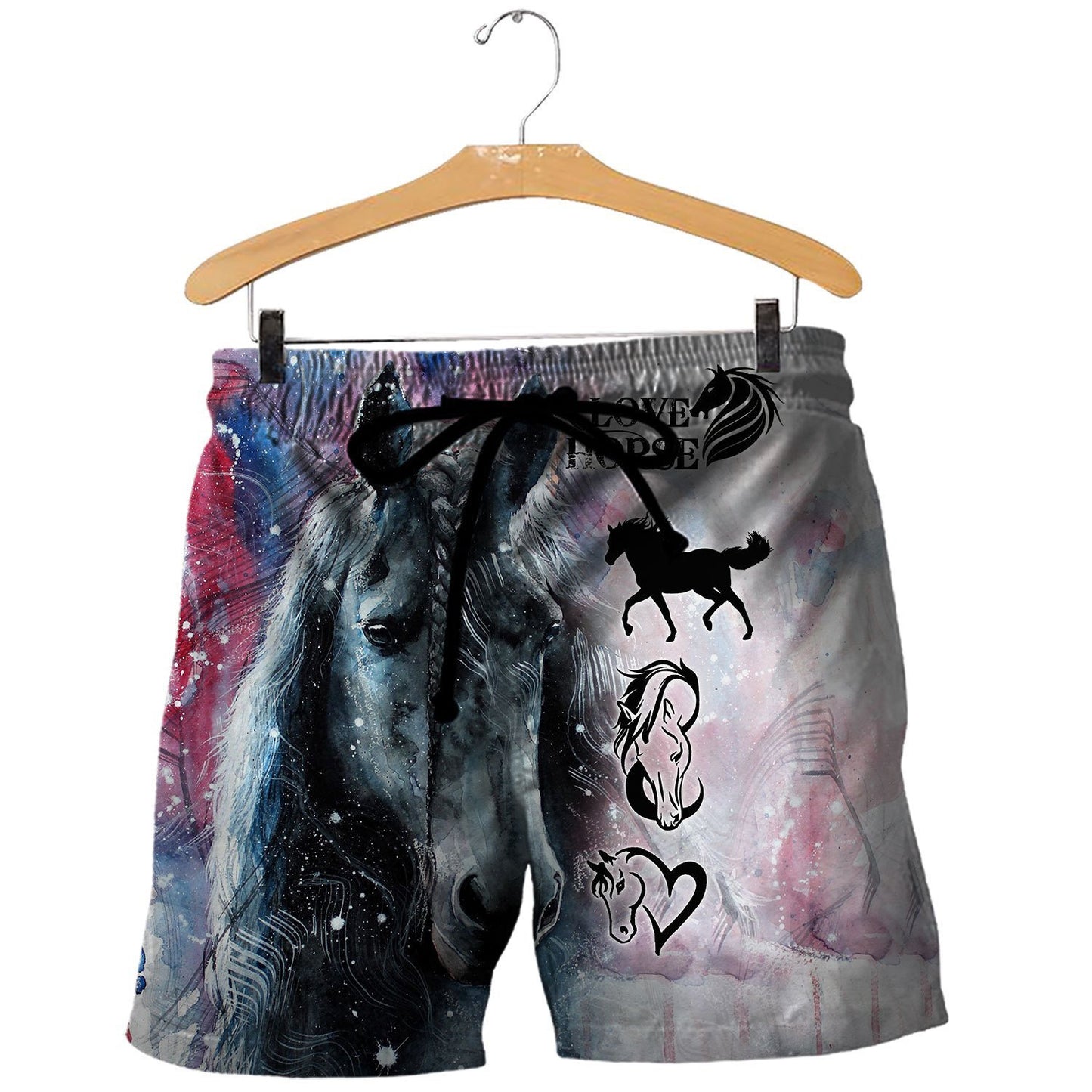 Love Beautiful Winter Horse Art 3D All Over Printed Shirt Hoodie For Men And Women MP050403-Apparel-MP-Shorts-S-Vibe Cosy™