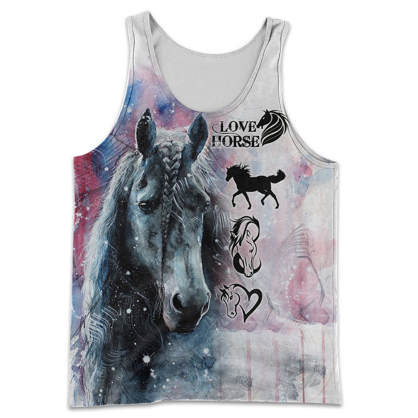 Love Beautiful Winter Horse Art 3D All Over Printed Shirt Hoodie For Men And Women MP050403-Apparel-MP-Tank Top-S-Vibe Cosy™