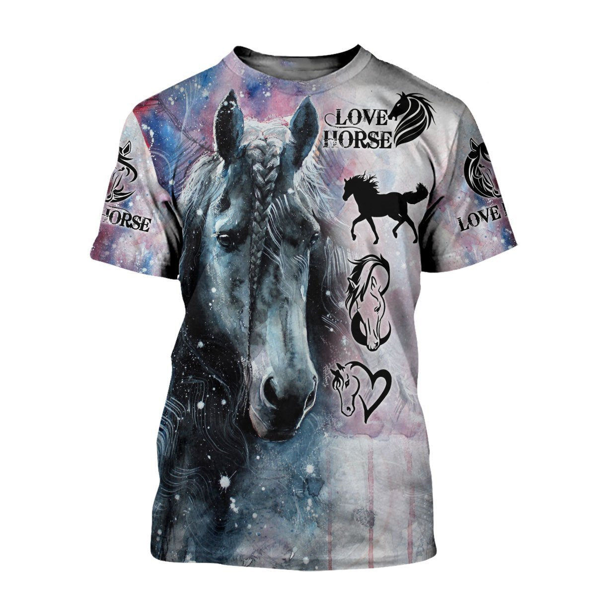 Love Beautiful Winter Horse Art 3D All Over Printed Shirt Hoodie For Men And Women MP050403-Apparel-MP-T-Shirt-S-Vibe Cosy™