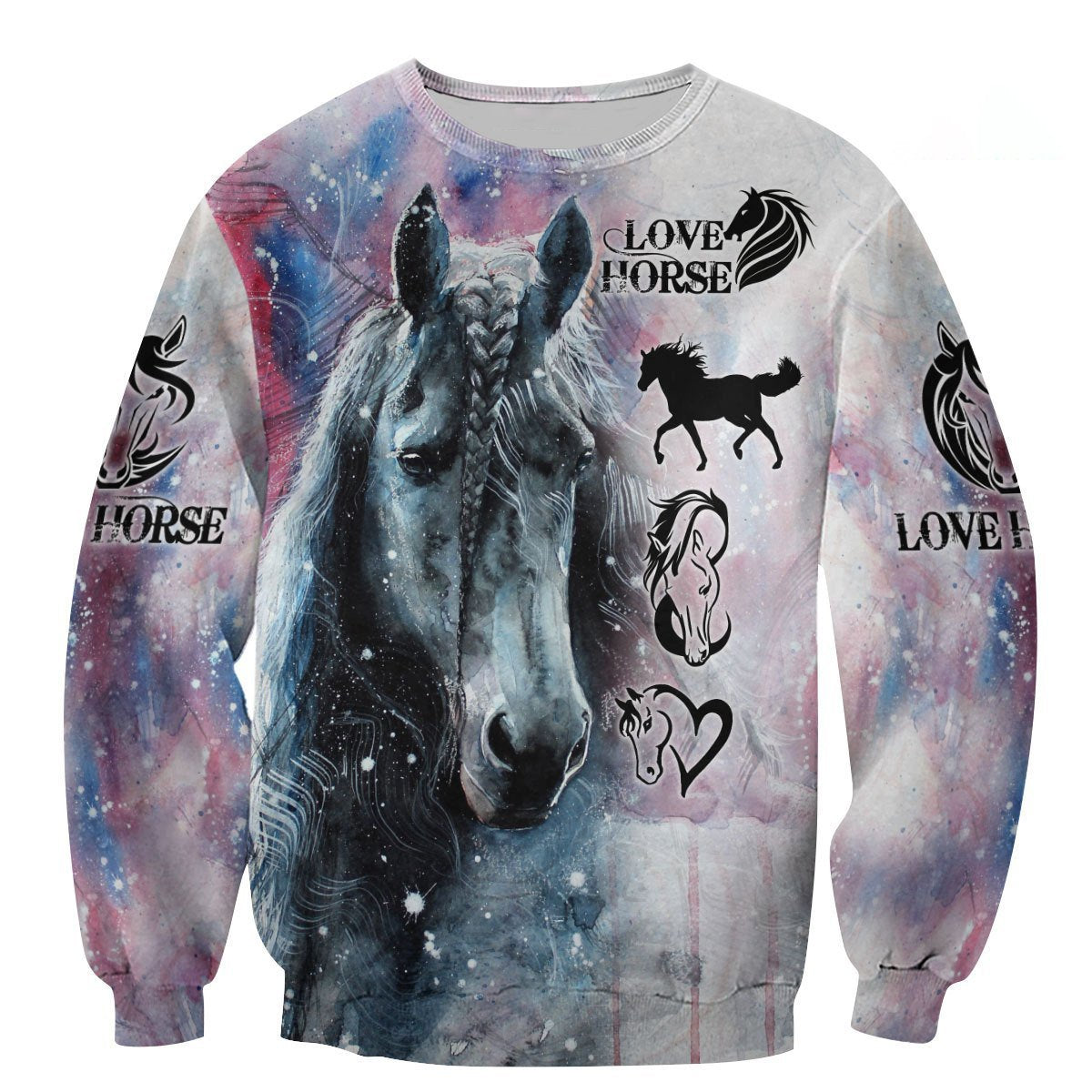 Love Beautiful Winter Horse Art 3D All Over Printed Shirt Hoodie For Men And Women MP050403-Apparel-MP-Sweatshirts-S-Vibe Cosy™