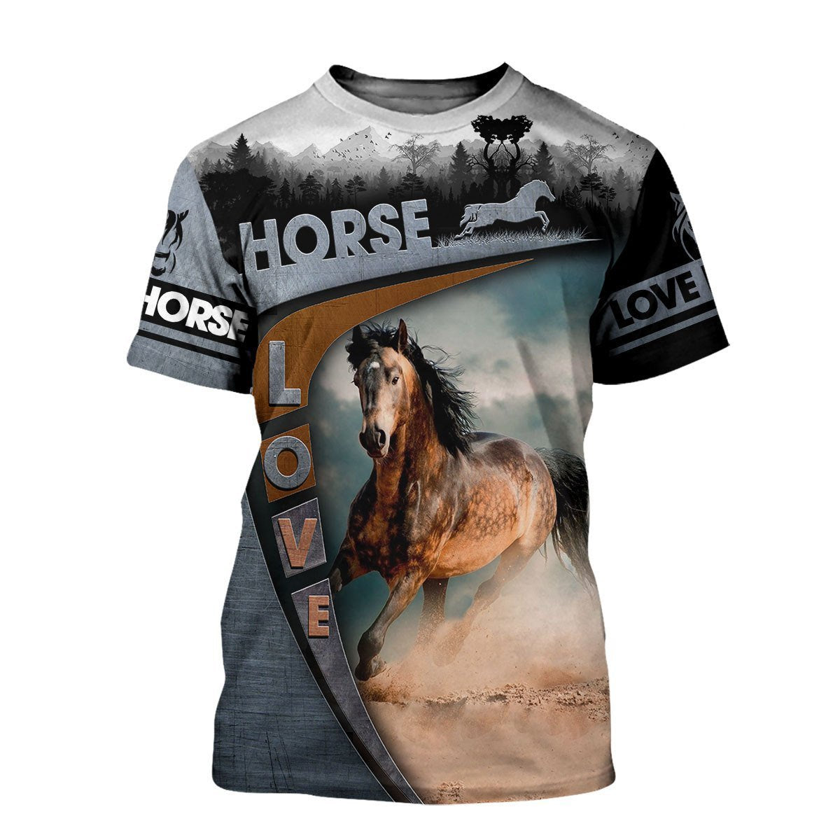 Love Horse 3D All Over Printed Shirt Hoodie For Men And Women MP050404-Apparel-MP-T-Shirt-S-Vibe Cosy™