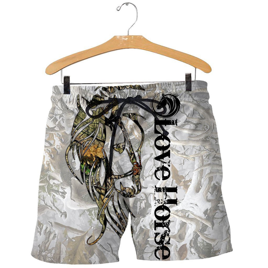 Love Horse Tattoo 3D All Over Printed Shirt Hoodie For Men And Women MP050405-Apparel-MP-Shorts-S-Vibe Cosy™