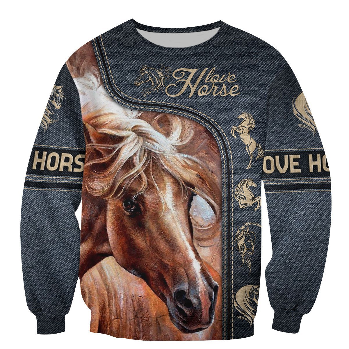 Love Horse 3D All Over Printed Shirts MP090402-Apparel-MP-Sweatshirts-S-Vibe Cosy™