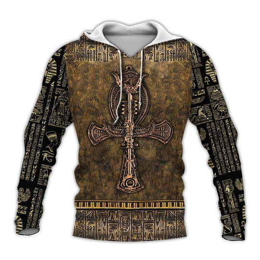 Ancient Egypt Ankh Key Of Life 3D All Over Printed Shirt Hoodie For Men And Women MP1004-Apparel-MP-Hoodie-S-Vibe Cosy™