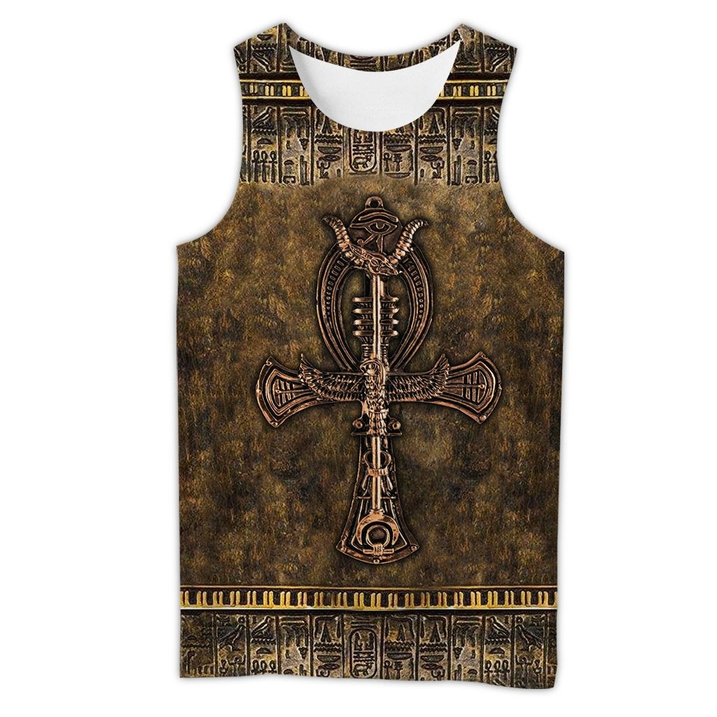 Ancient Egypt Ankh Key Of Life 3D All Over Printed Shirt Hoodie For Men And Women MP1004-Apparel-MP-Tank Top-S-Vibe Cosy™