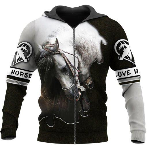 Beautiful Horse 3D All Over Printed Shirts For Men And Women MP130407-Apparel-MP-Zipped Hoodie-S-Vibe Cosy™