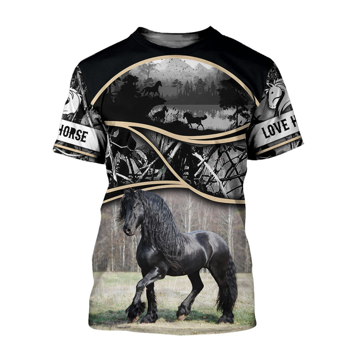 Love Horse 3D All Over Printed Shirts For Men And Women MP130412-Apparel-MP-T-Shirt-S-Vibe Cosy™