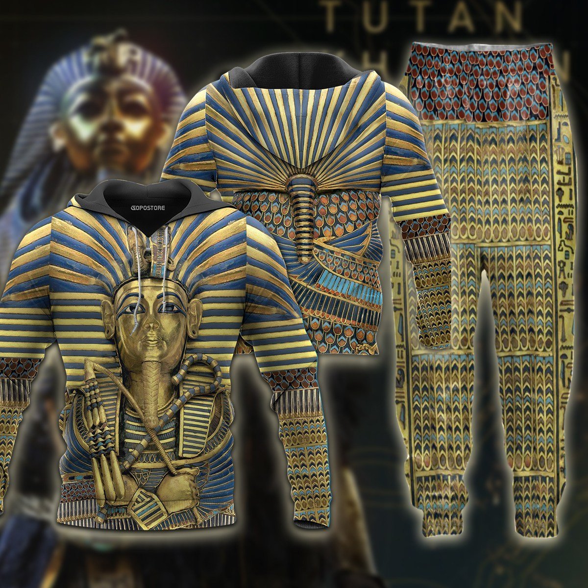 Ancient Egypt Tutankhamun 3D All Over Printed Shirt Hoodie For Men And Women MP18021-Apparel-MP-Hoodie-S-Vibe Cosy™