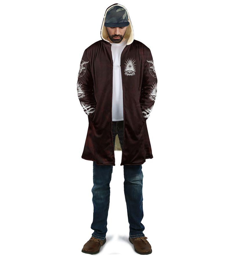 Satanic Tribal 3D All Over Printed Hooded Coat MP180301-Apparel-MP-Coat-S-Vibe Cosy™