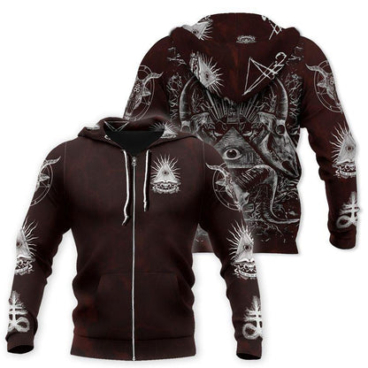 Satanic Tribal 3D All Over Printed Hoodie Shirts For Men And Women MP180301-Apparel-MP-Zip Hoodie-S-Vibe Cosy™