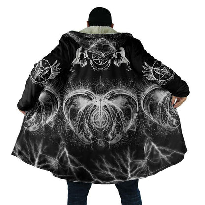 Satanic Tribal 3D All Over Printed Hooded Coat MP180303-Apparel-MP-Coat-S-Vibe Cosy™
