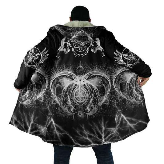 Satanic Tribal 3D All Over Printed Hooded Coat MP180303-Apparel-MP-Coat-S-Vibe Cosy™