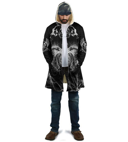 Satanic Tribal 3D All Over Printed Hooded Coat MP180303-Apparel-MP-Coat-S-Vibe Cosy™