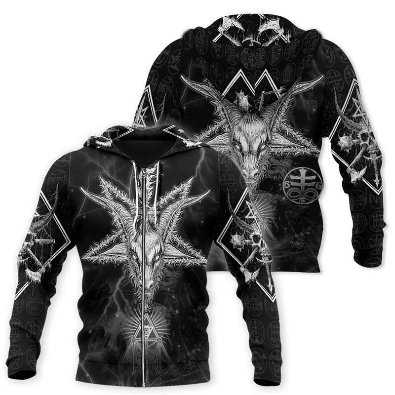 Satanic Tribal 3D All Over Printed Hoodie Shirts For Men And Women MP180304-Apparel-MP-Zip Hoodie-S-Vibe Cosy™