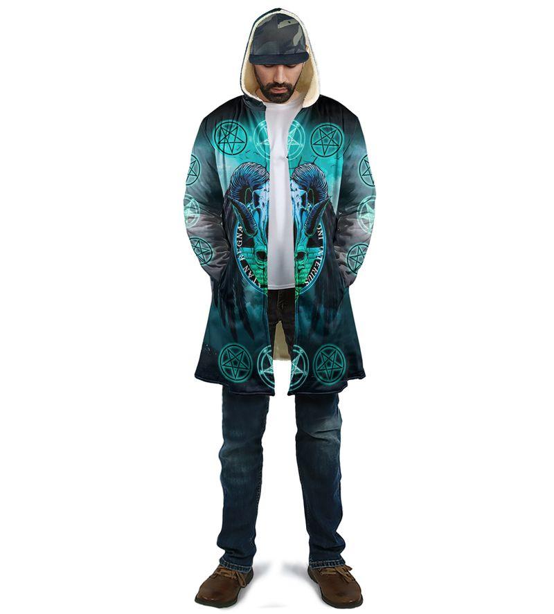 Satanic Tribal 3D All Over Printed Hooded Coat MP180306-Apparel-MP-Coat-S-Vibe Cosy™