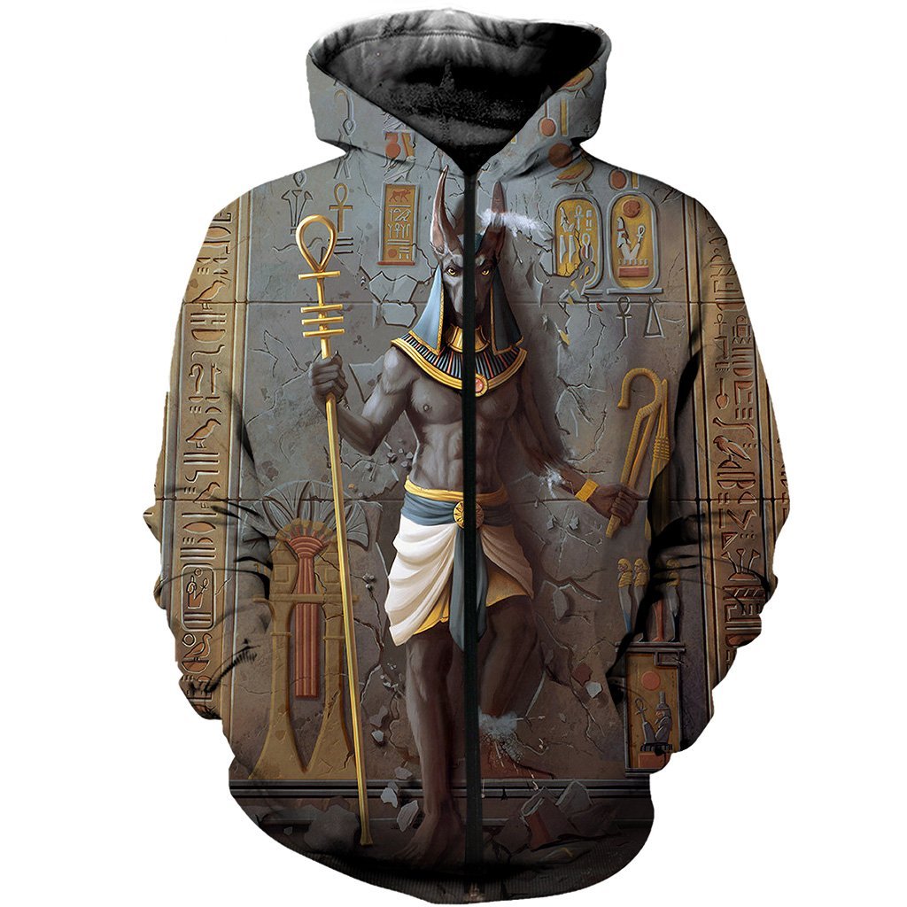 Anubis 3D All Over Printed Hoodie Shirts MP260207-Apparel-MP-zip-up hoodie-S-Vibe Cosy™