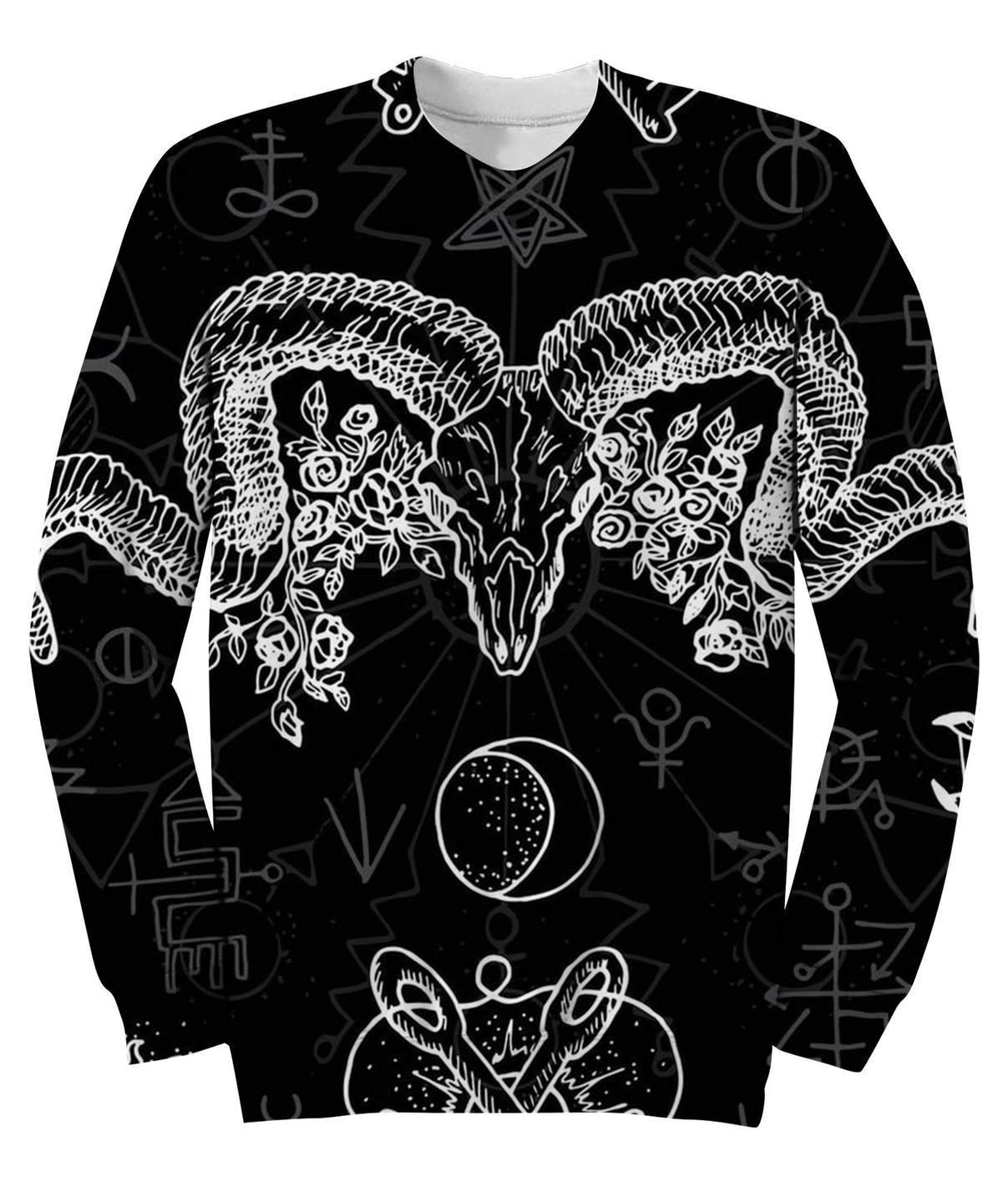 DEVILS HEAD WITH HORNS MP768-Apparel-MP-sweatshirt-S-Vibe Cosy™