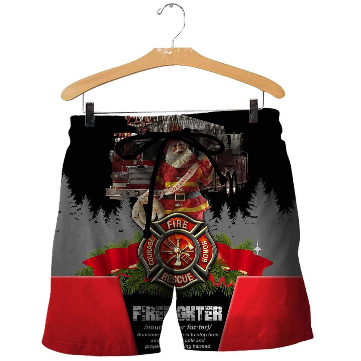 SANTA FIREFIGHTER 3D ALL OVER PRINTED SHIRTS MP827-Apparel-MP-Hoodie-S-Vibe Cosy™