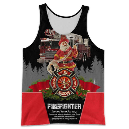 SANTA FIREFIGHTER 3D ALL OVER PRINTED SHIRTS MP827-Apparel-MP-Hoodie-S-Vibe Cosy™