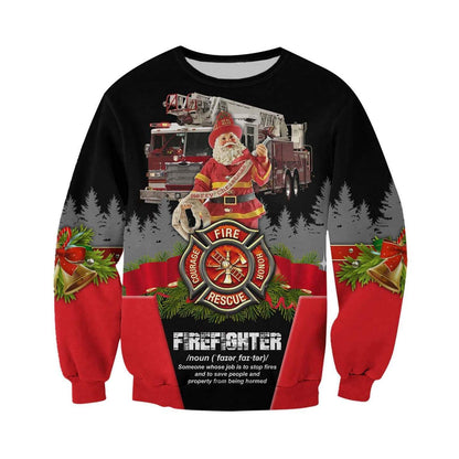 SANTA FIREFIGHTER 3D ALL OVER PRINTED SHIRTS MP827-Apparel-MP-sweatshirt-S-Vibe Cosy™