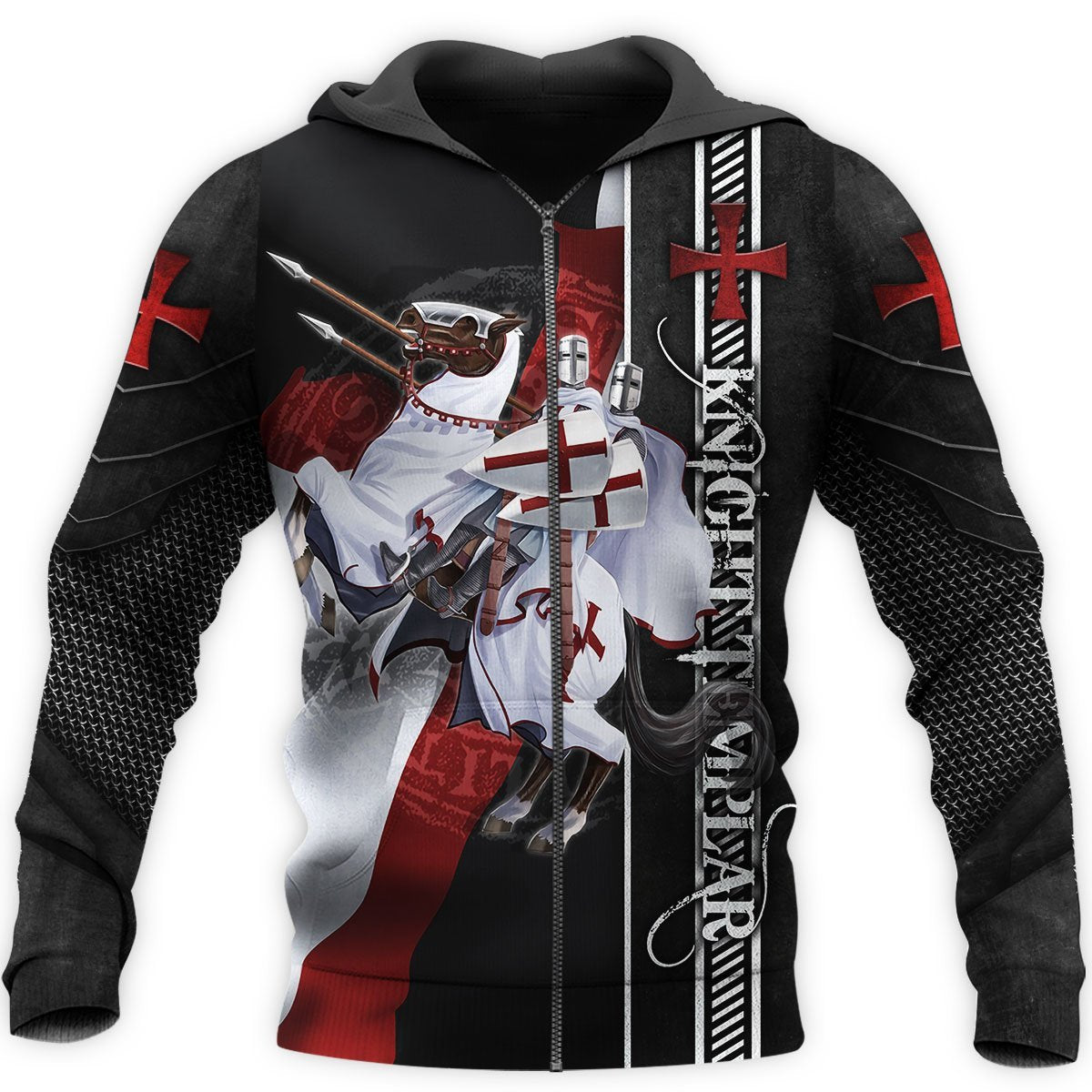 KNIGHT TEMPLAR 3D ALL OVER PRINTED SHIRTS MP919-Apparel-MP-Zipped Hoodie-S-Vibe Cosy™