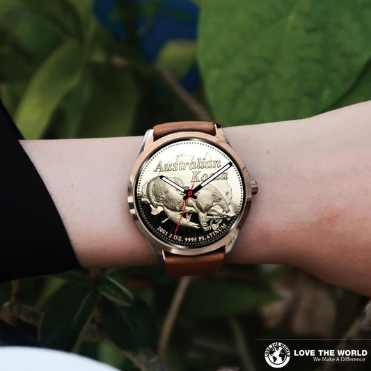 Australia koala rose gold watch NN8-ROSE GOLD WATCHES-HP Arts-Mens 40mm-Brown Leather-Vibe Cosy™