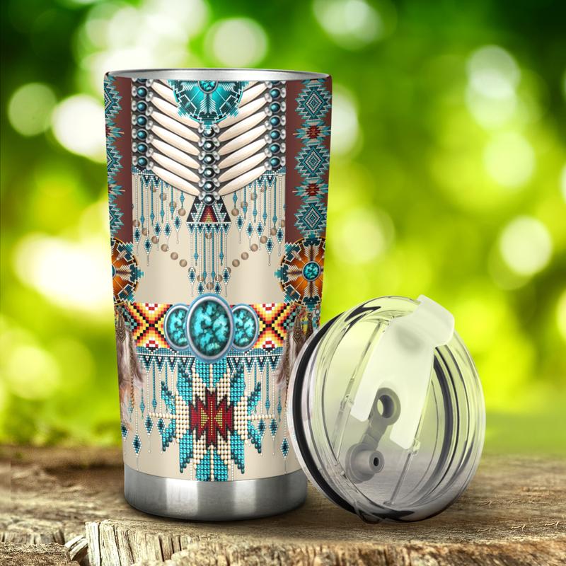 Native American Pattern Tumbler-RoosterArt-Vibe Cosy™