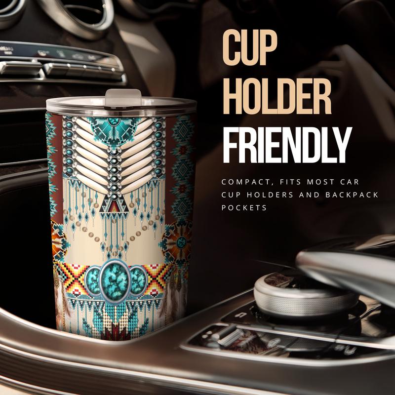 Native American Pattern Tumbler-RoosterArt-Vibe Cosy™