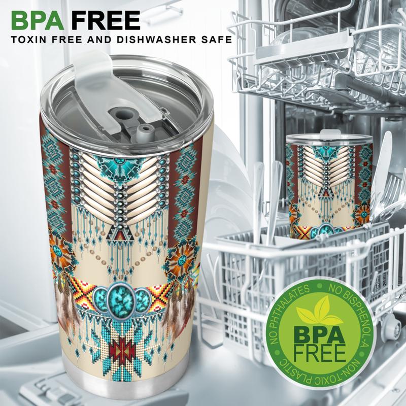 Native American Pattern Tumbler-RoosterArt-Vibe Cosy™