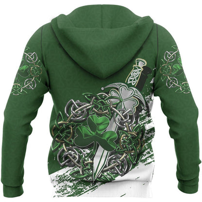 Celtic Shamrock & Sword Pullover Hoodie TT-Apparel-TT-Hoodie-S-Vibe Cosy™
