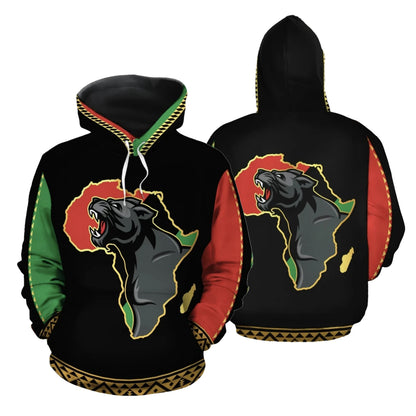 African Hoodie - Panther Africa All Over Hoodie-ALL OVER PRINT HOODIES (A)-HPArt-Women-XS-Black-Vibe Cosy™