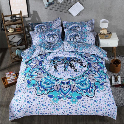 Elephant Bedding Sets-Bedding Set-6teenth Outlet-Sky Blue-US Twin-Vibe Cosy™