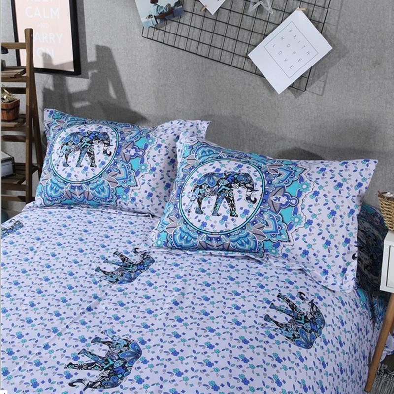 Elephant Bedding Sets-Bedding Set-6teenth Outlet-Sky Blue-US Twin-Vibe Cosy™