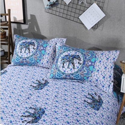 Elephant Bedding Sets-Bedding Set-6teenth Outlet-Sky Blue-US Twin-Vibe Cosy™