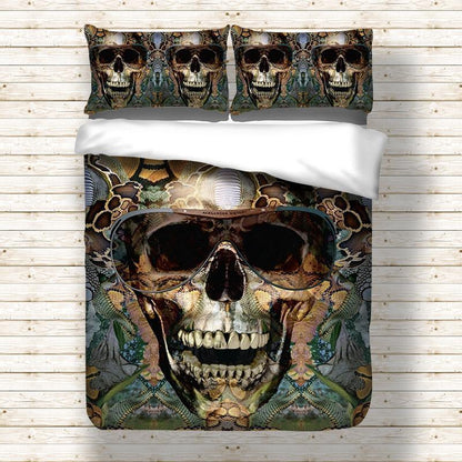 Bedding Set Floral Skull Gothic-6teenth Outlet-US Twin-Vibe Cosy™