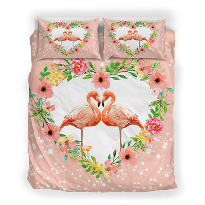 Lovely Couple Flamingo Bedding Set HAC120604-Bedding Set-NM-Twin-Vibe Cosy™