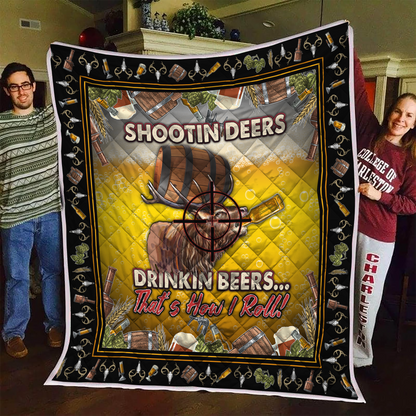 Shooting Deer and Drinking Beer Quilt MH2309201