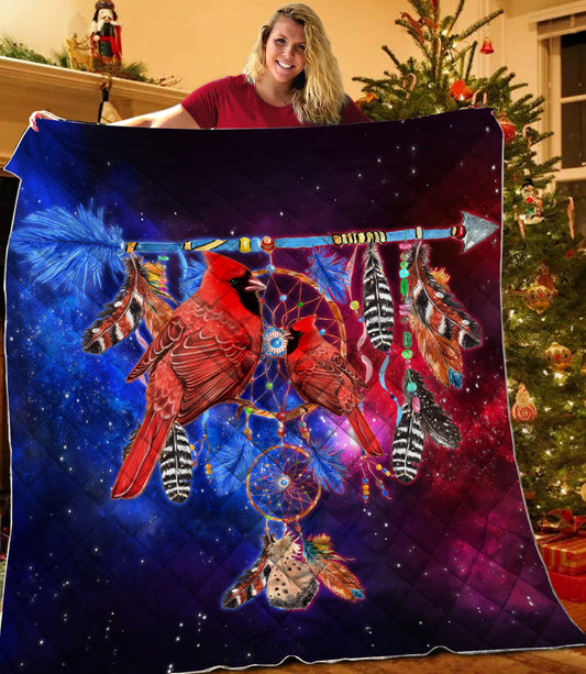 Beautiful Cardinal Birds Dreamcatcher Quilt