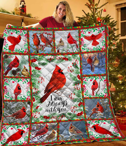 Beautiful Cardinal Birds I am always with you Quilt HAC120802