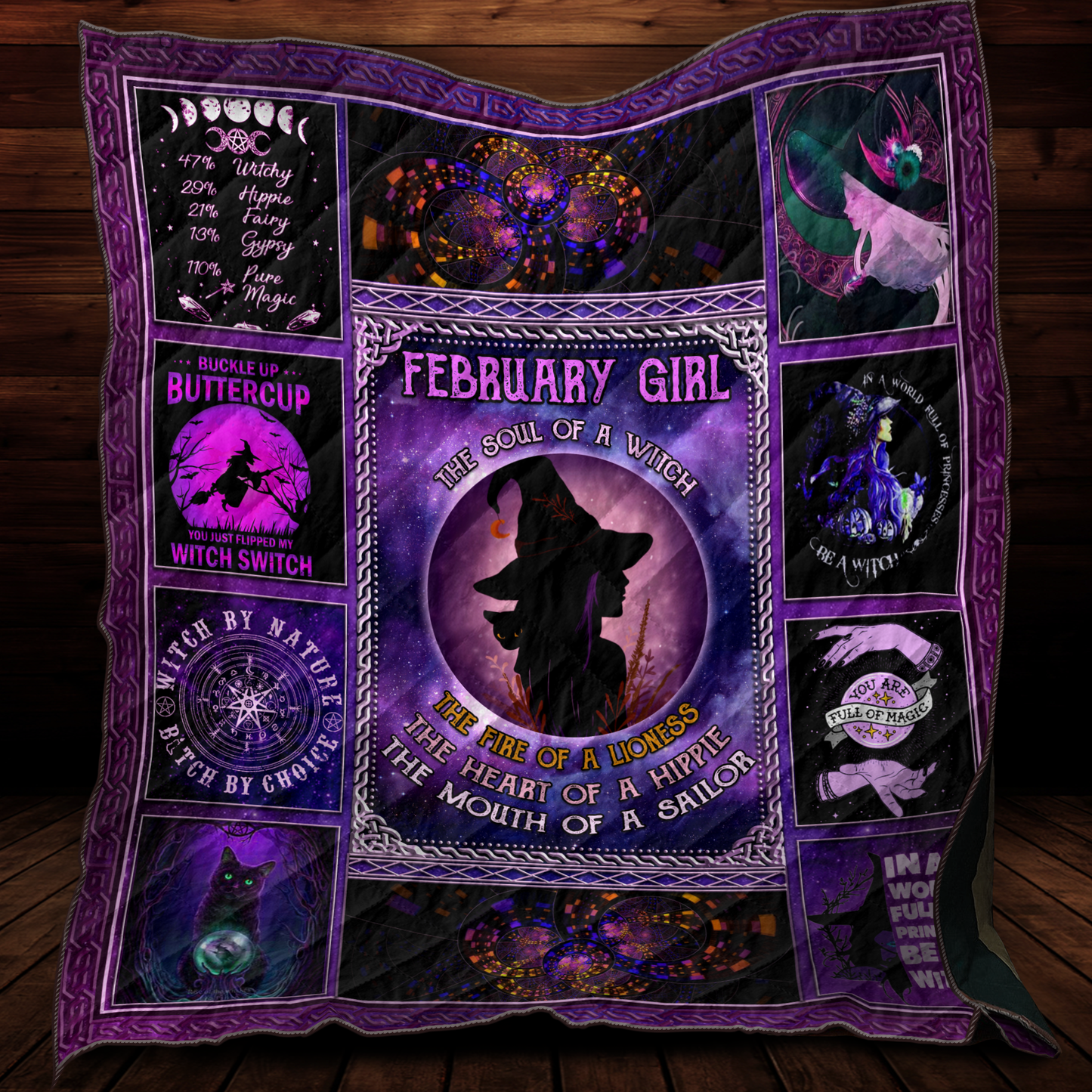 Purple Wicca February Witch Quilt MEI