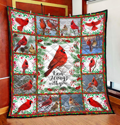 Beautiful Cardinal Birds I am always with you Quilt HAC120802