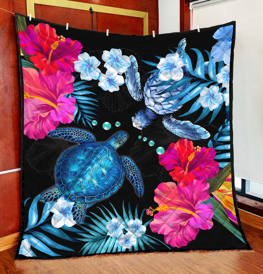 Amazing Hibicus Turtle Quilt