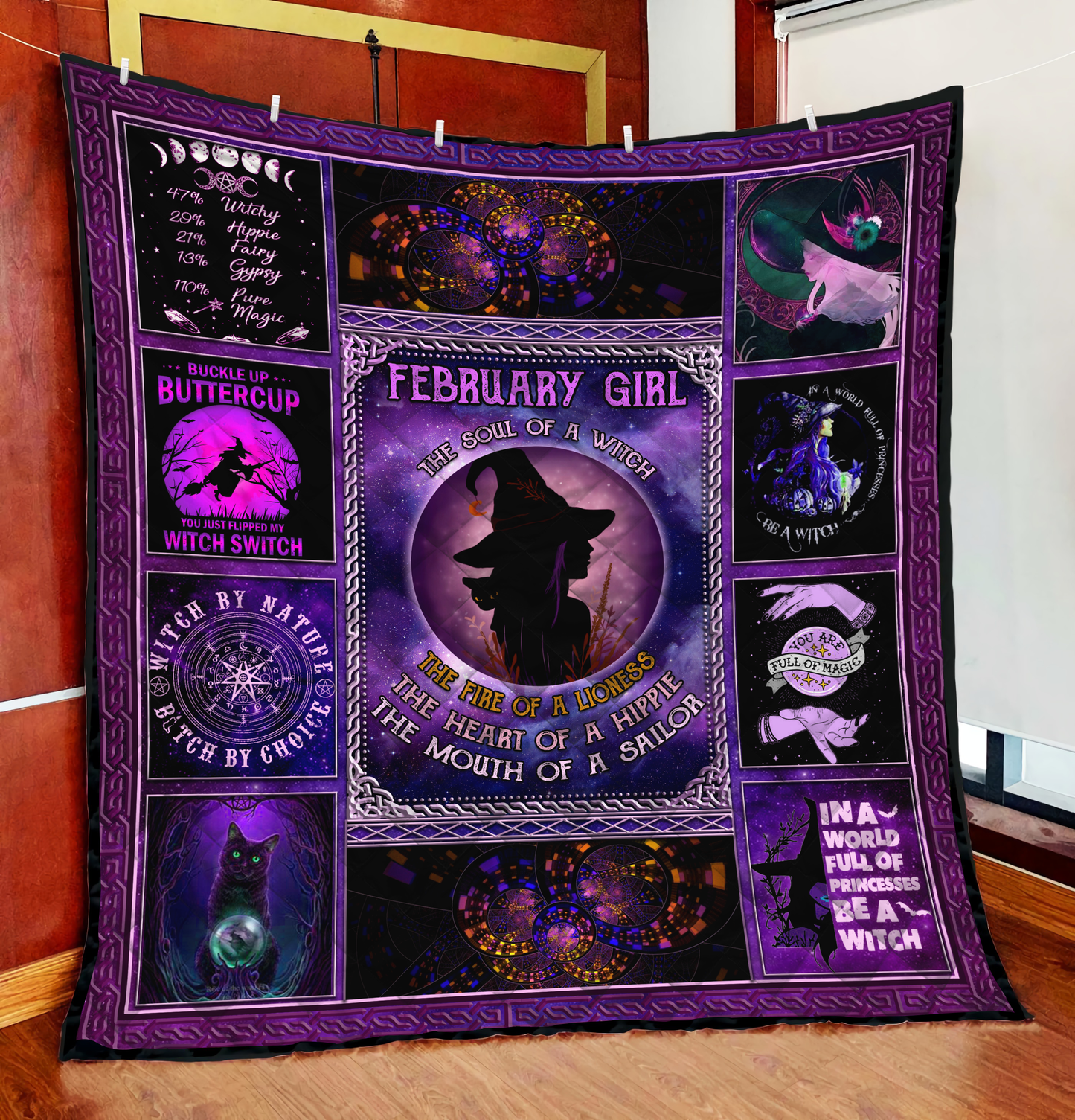 Purple Wicca February Witch Quilt MEI